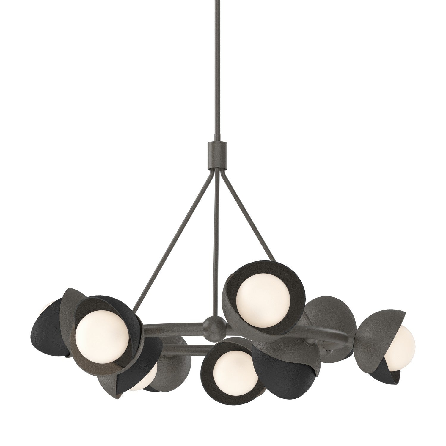  Brooklyn 9-Light Double Shade Ring Pendant In Dark Smoke