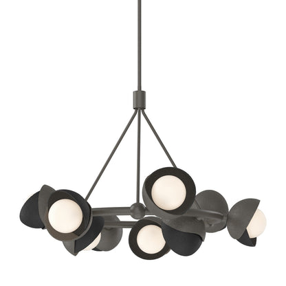  Brooklyn 9-Light Double Shade Ring Pendant In Dark Smoke