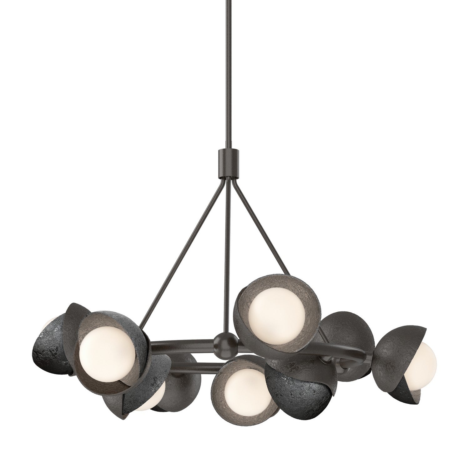  Brooklyn 9-Light Double Shade Ring Pendant In Oil Rubbed Bronze