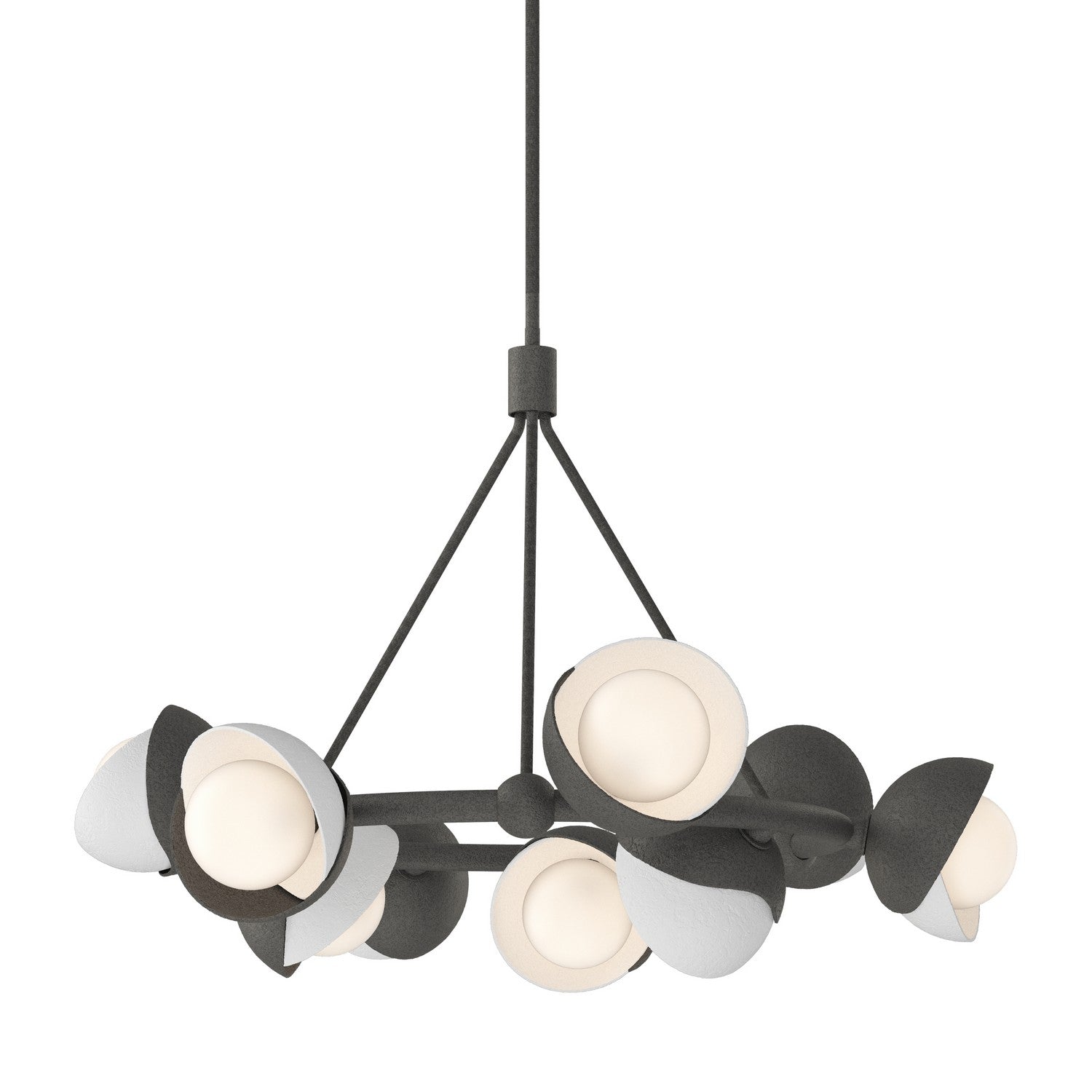  Brooklyn 9-Light Double Shade Ring Pendant In Natural Iron