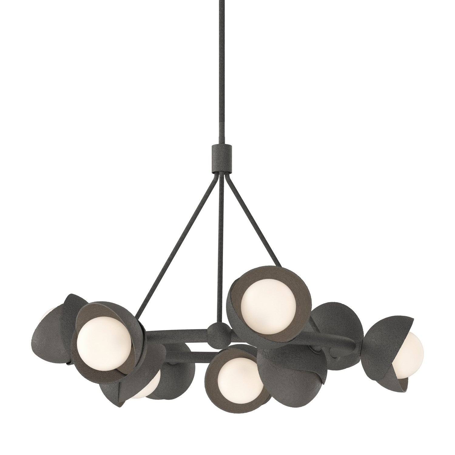  Brooklyn 9-Light Double Shade Ring Pendant In Natural Iron