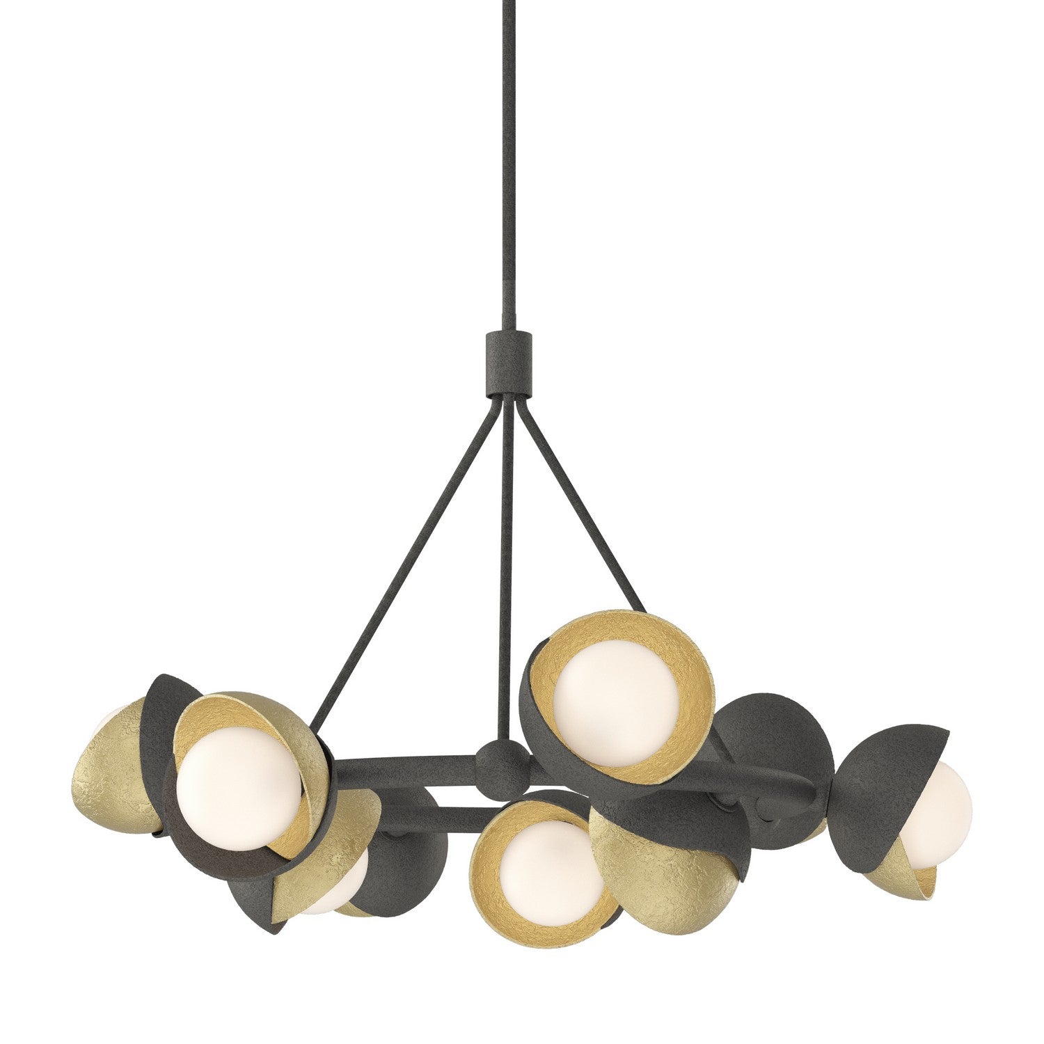  Brooklyn 9-Light Double Shade Ring Pendant In Natural Iron