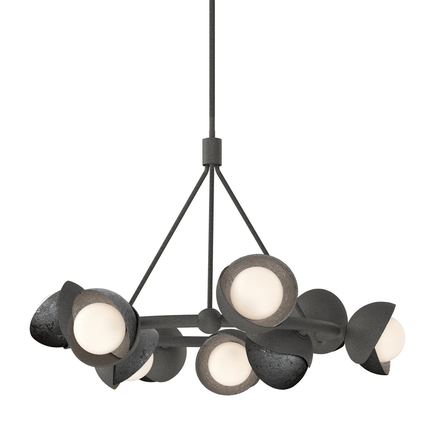  Brooklyn 9-Light Double Shade Ring Pendant In Natural Iron