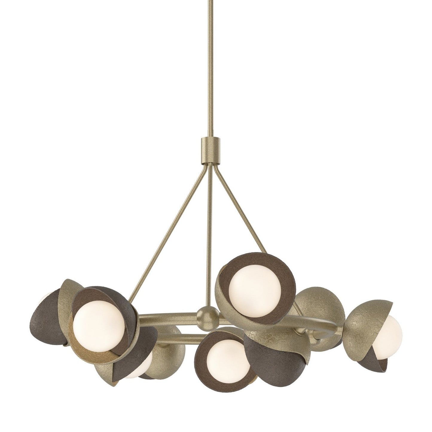  Brooklyn 9-Light Double Shade Ring Pendant In Soft Gold