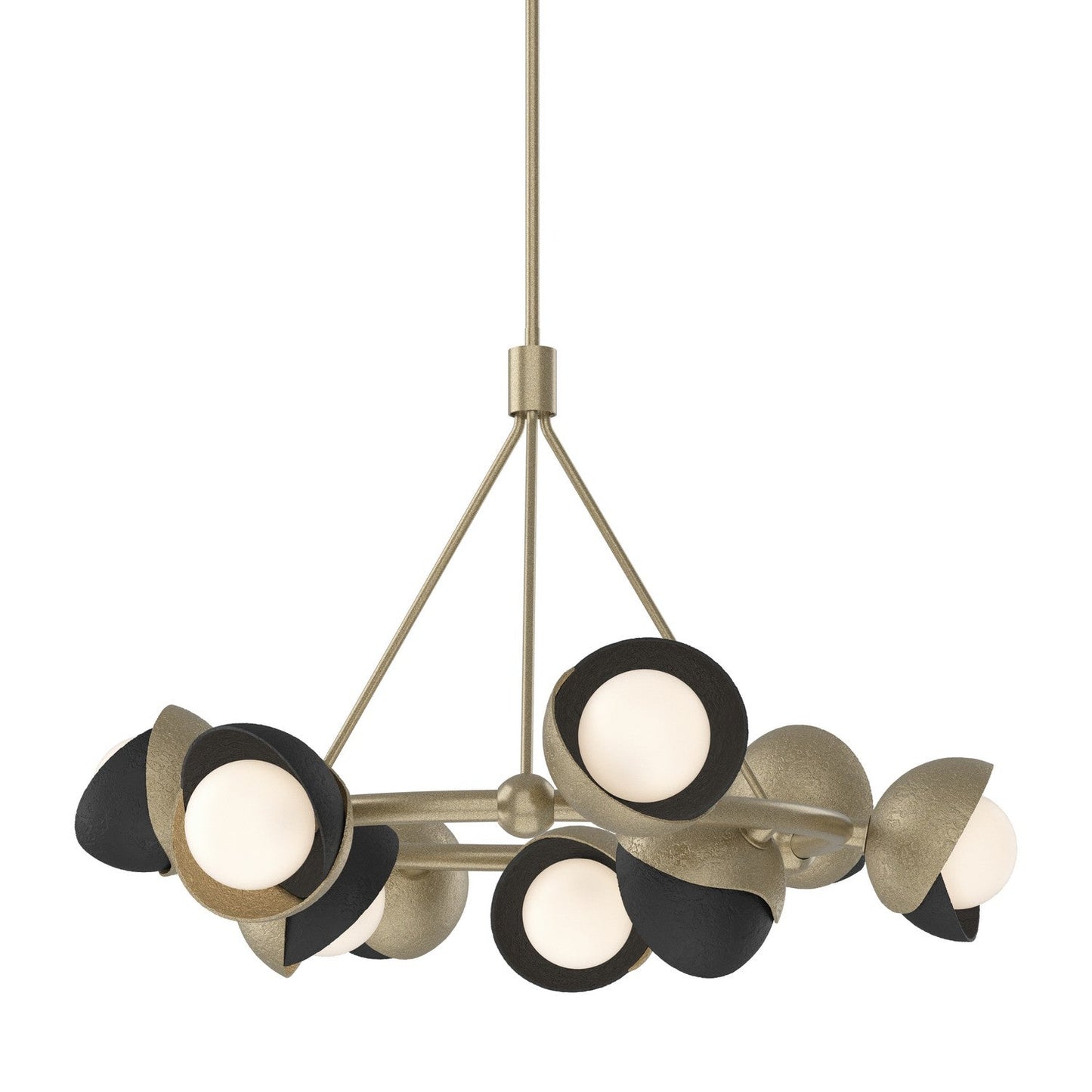  Brooklyn 9-Light Double Shade Ring Pendant In Soft Gold