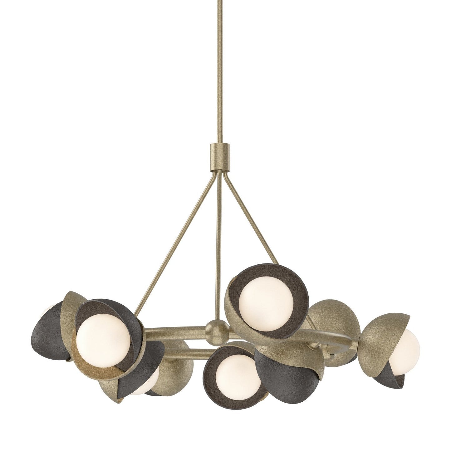  Brooklyn 9-Light Double Shade Ring Pendant In Soft Gold
