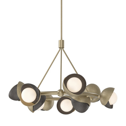  Brooklyn 9-Light Double Shade Ring Pendant In Soft Gold