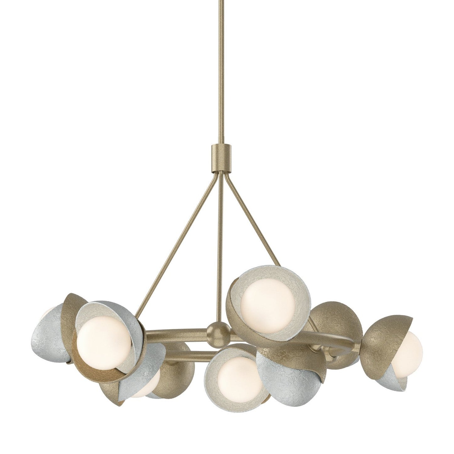  Brooklyn 9-Light Double Shade Ring Pendant In Soft Gold