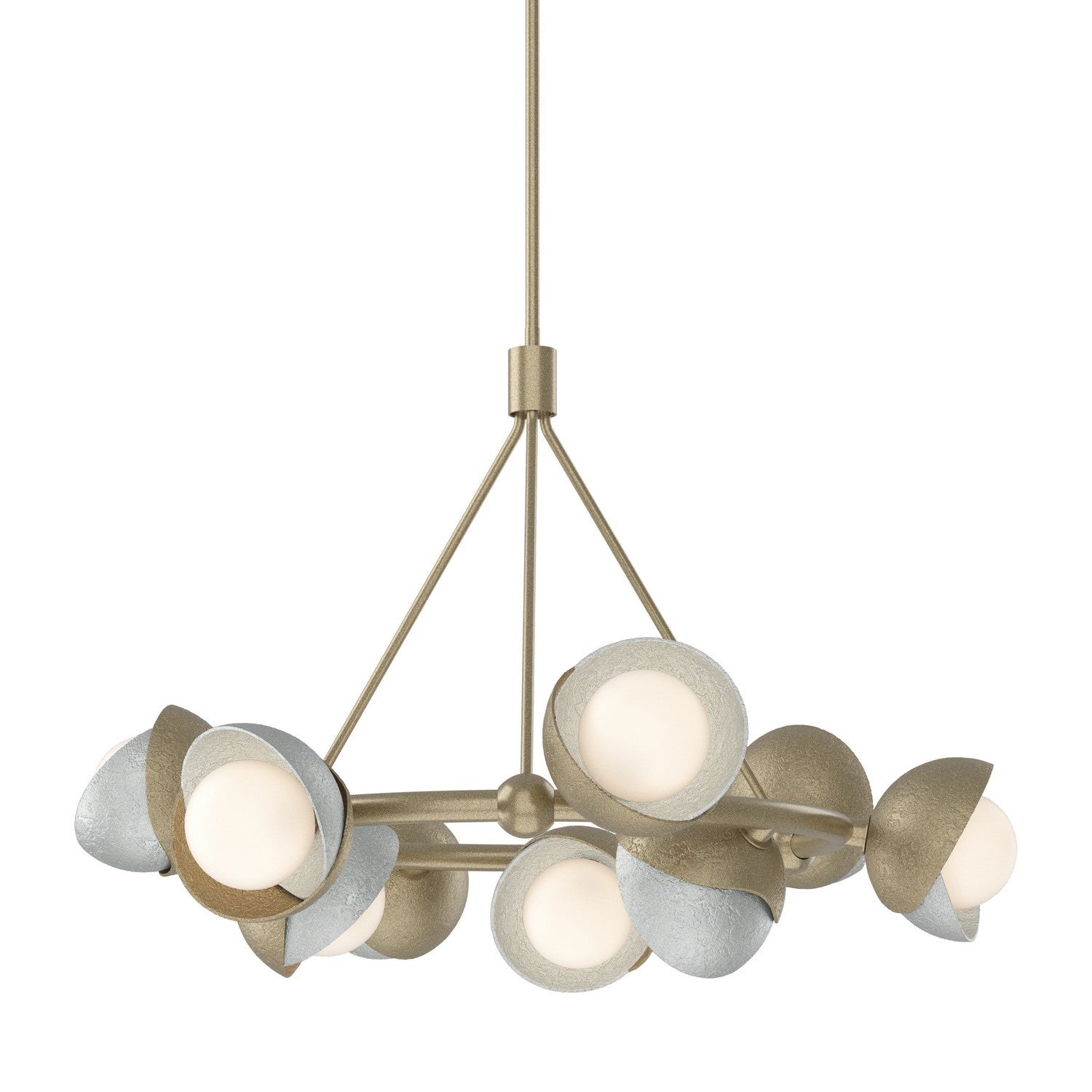  Brooklyn 9-Light Double Shade Ring Pendant In Soft Gold