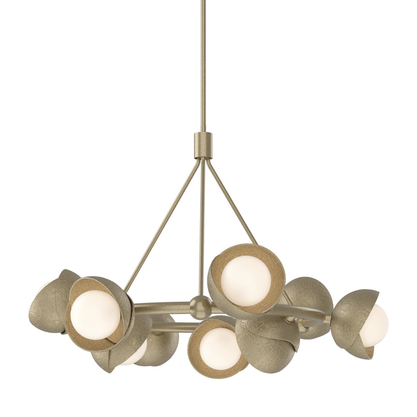  Brooklyn 9-Light Double Shade Ring Pendant In Soft Gold
