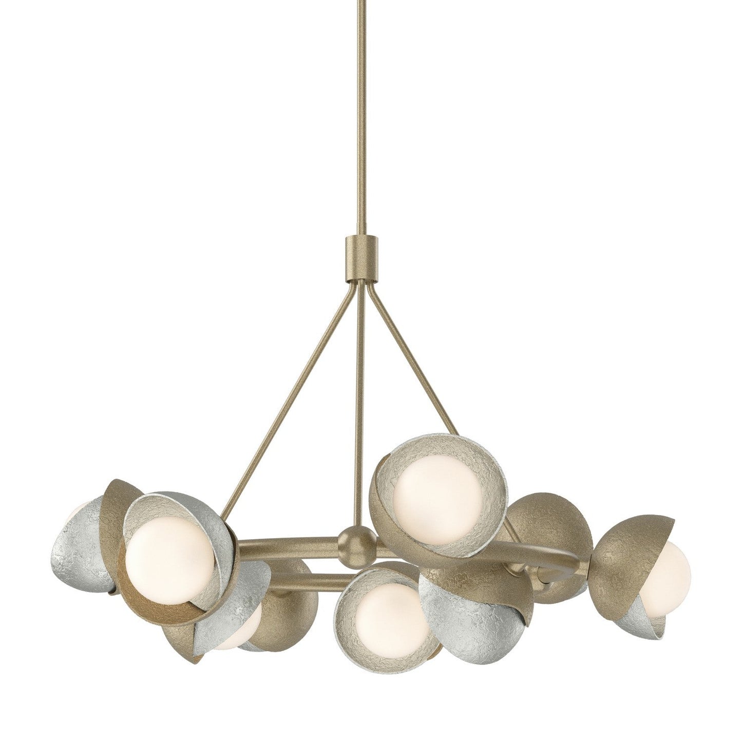  Brooklyn 9-Light Double Shade Ring Pendant In Soft Gold