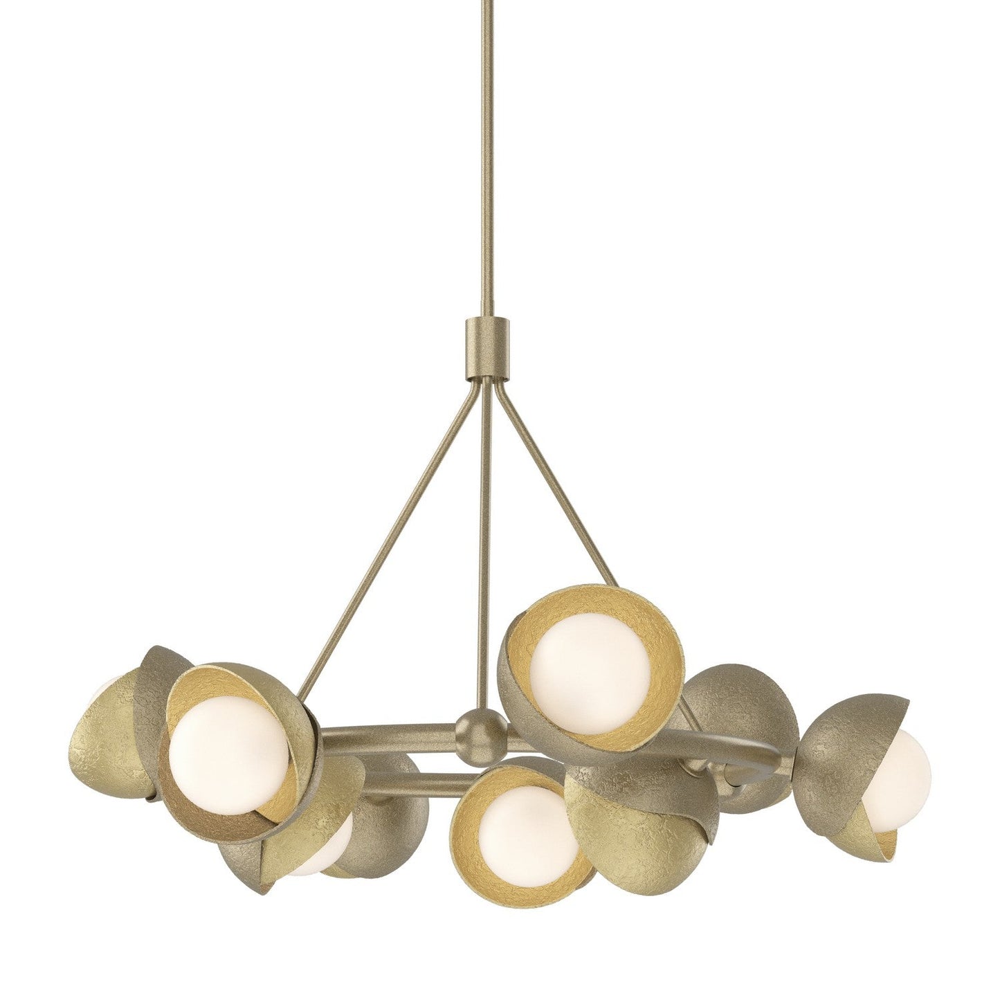  Brooklyn 9-Light Double Shade Ring Pendant In Soft Gold