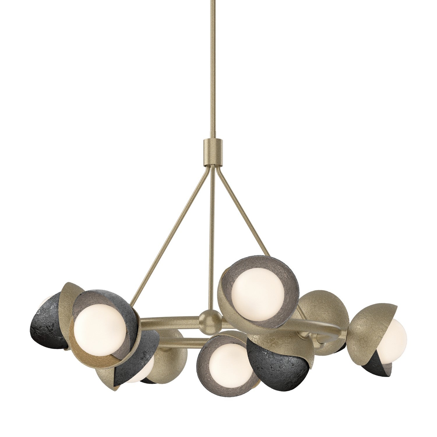  Brooklyn 9-Light Double Shade Ring Pendant In Soft Gold