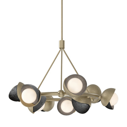  Brooklyn 9-Light Double Shade Ring Pendant In Soft Gold
