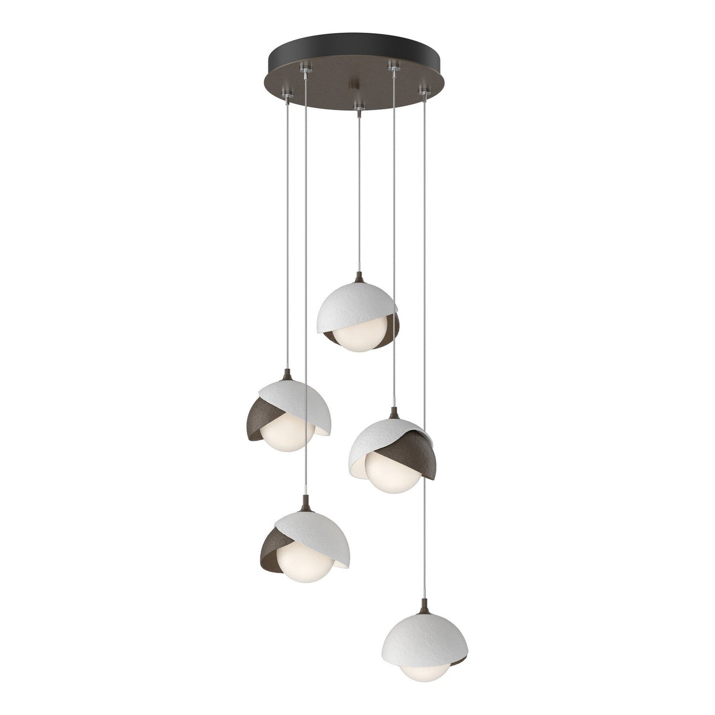  Brooklyn 5-Light Double Shade Pendant In Bronze