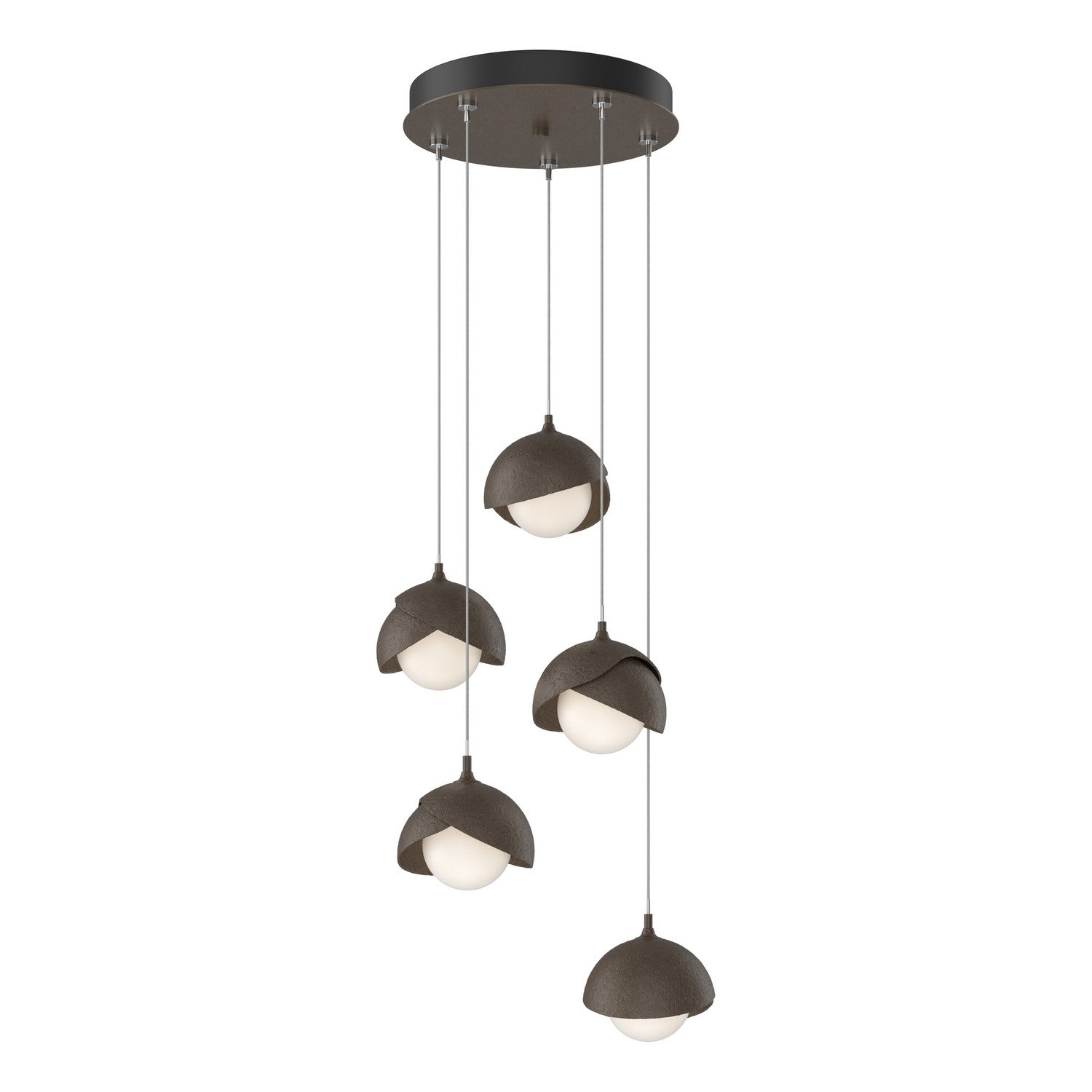  Brooklyn 5-Light Double Shade Pendant In Bronze