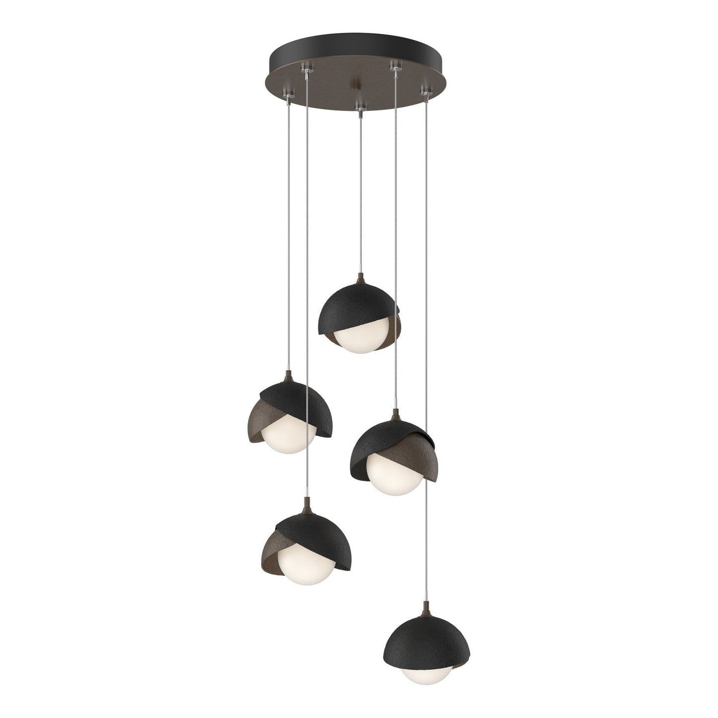  Brooklyn 5-Light Double Shade Pendant In Bronze