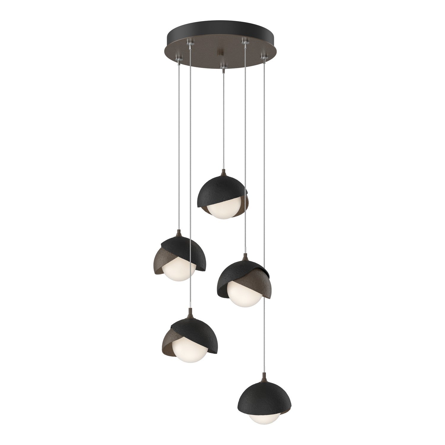  Brooklyn 5-Light Double Shade Pendant In Bronze