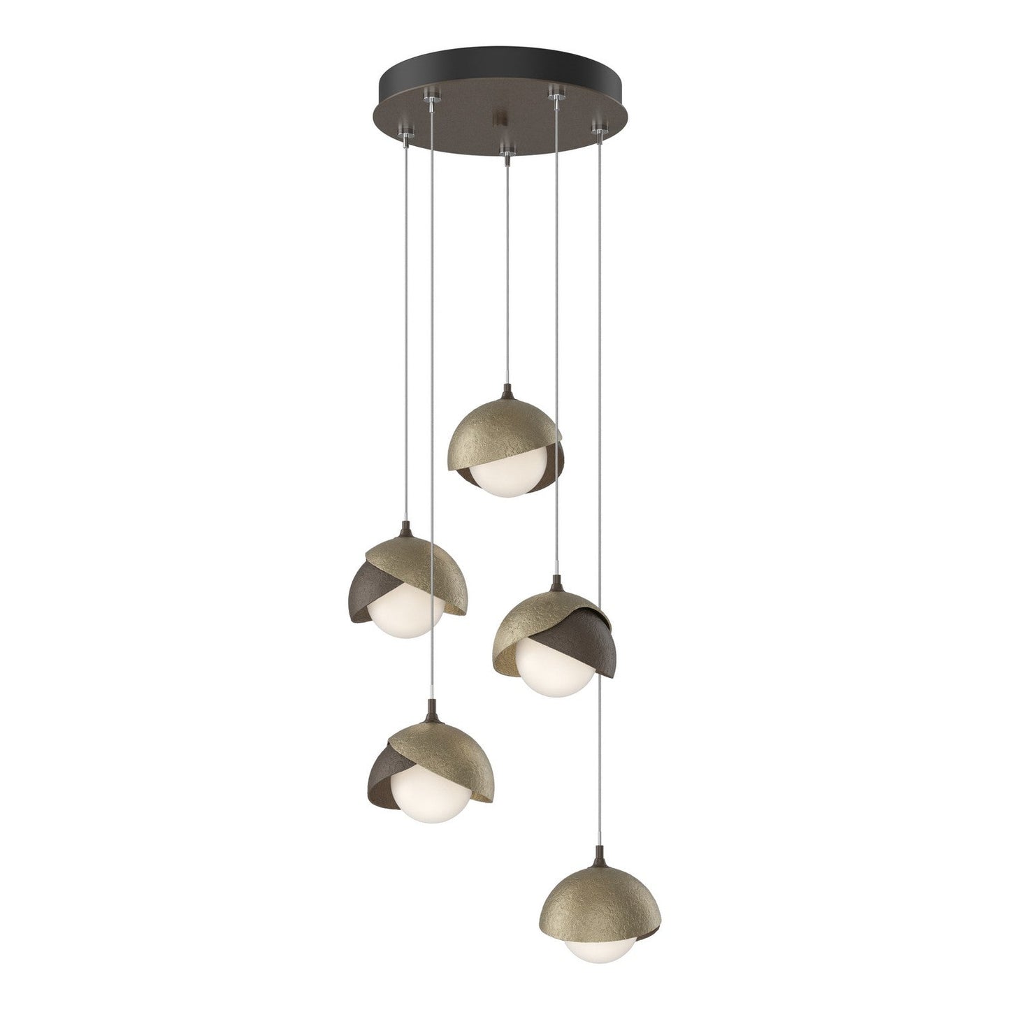  Brooklyn 5-Light Double Shade Pendant In Bronze