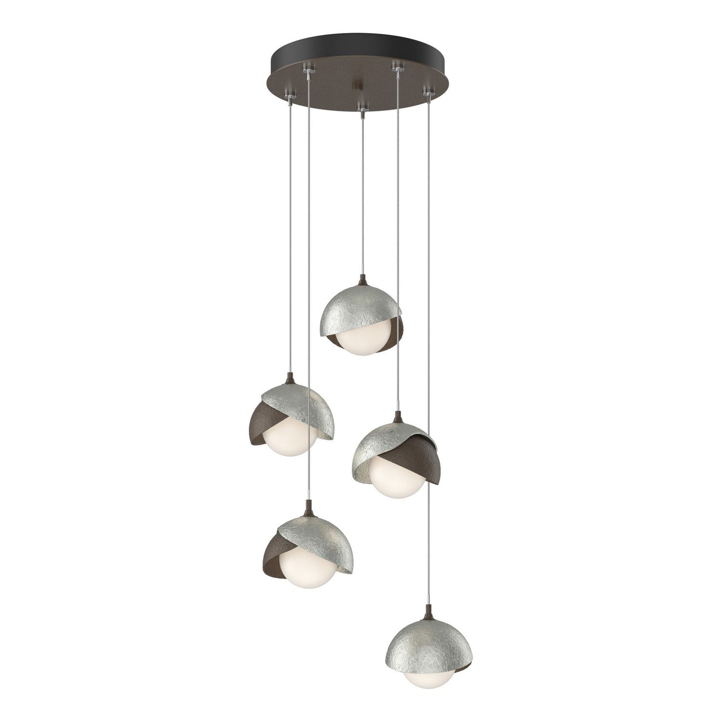  Brooklyn 5-Light Double Shade Pendant In Bronze