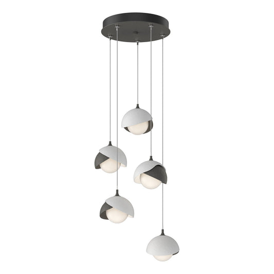  Brooklyn 5-Light Double Shade Pendant In Natural Iron