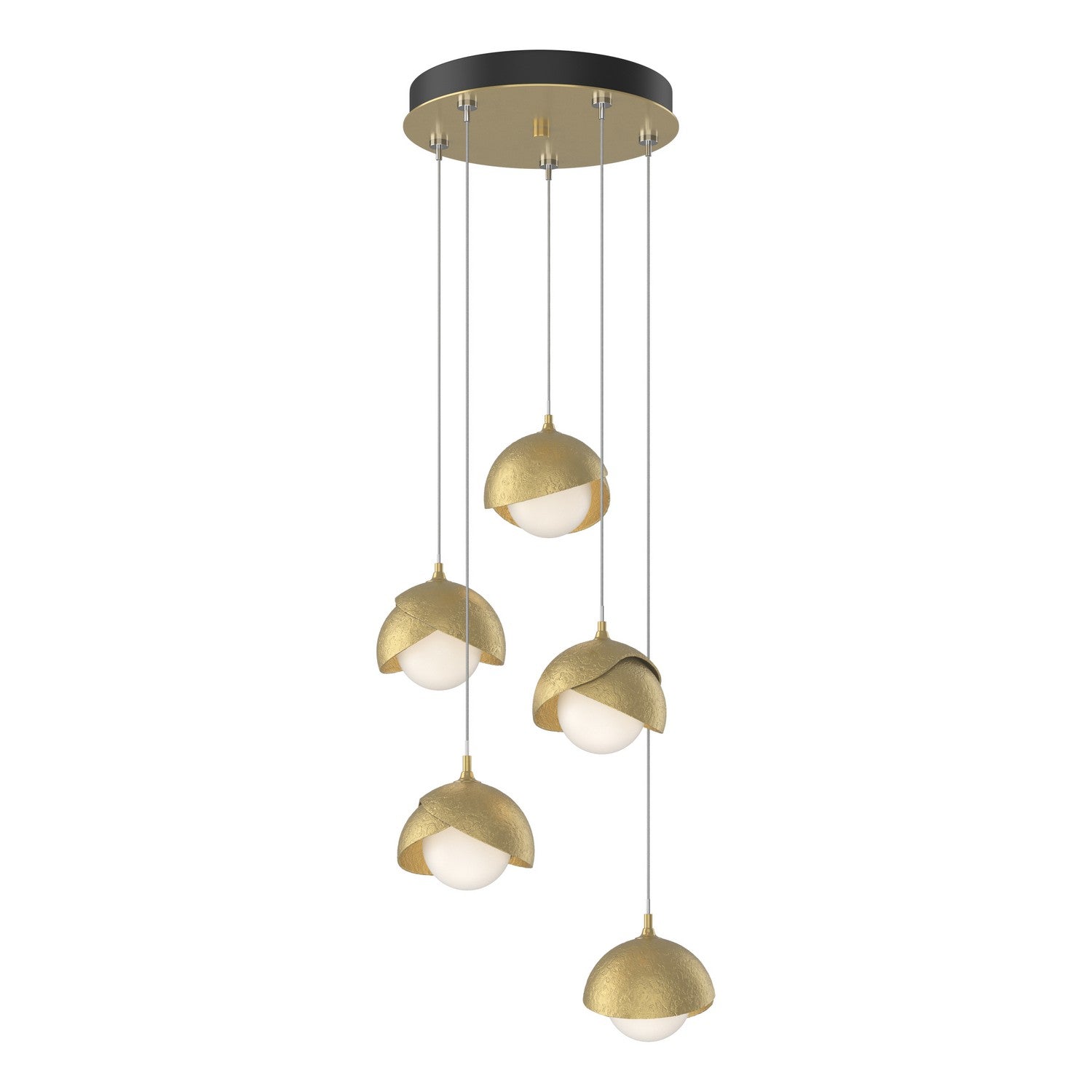  Brooklyn 5-Light Double Shade Pendant In Modern Brass