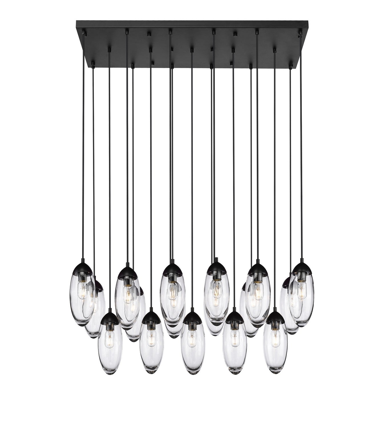 Z-LIte Arden 17 Light Linear Chandelier In Matte Black