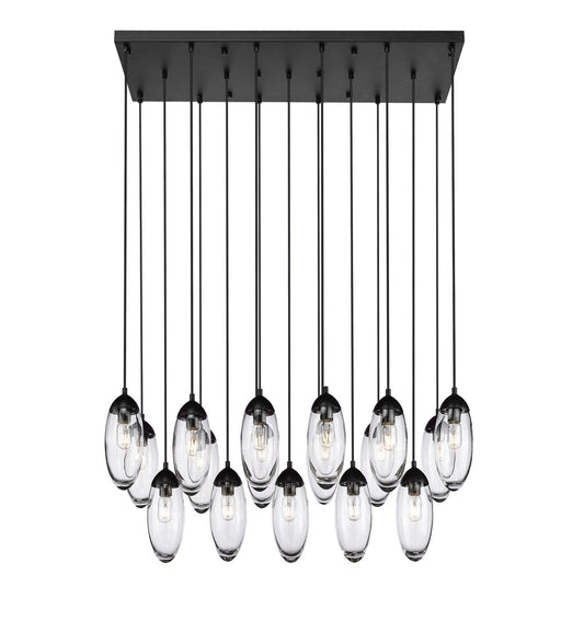 Z-LIte Arden 17 Light Linear Chandelier In Matte Black