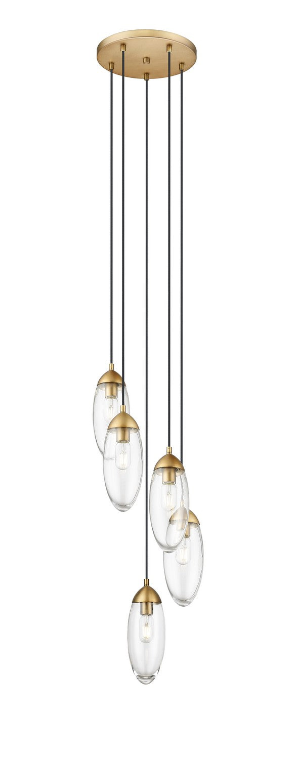 Z-LIte Arden Five Light Chandelier In Rubbed Brass