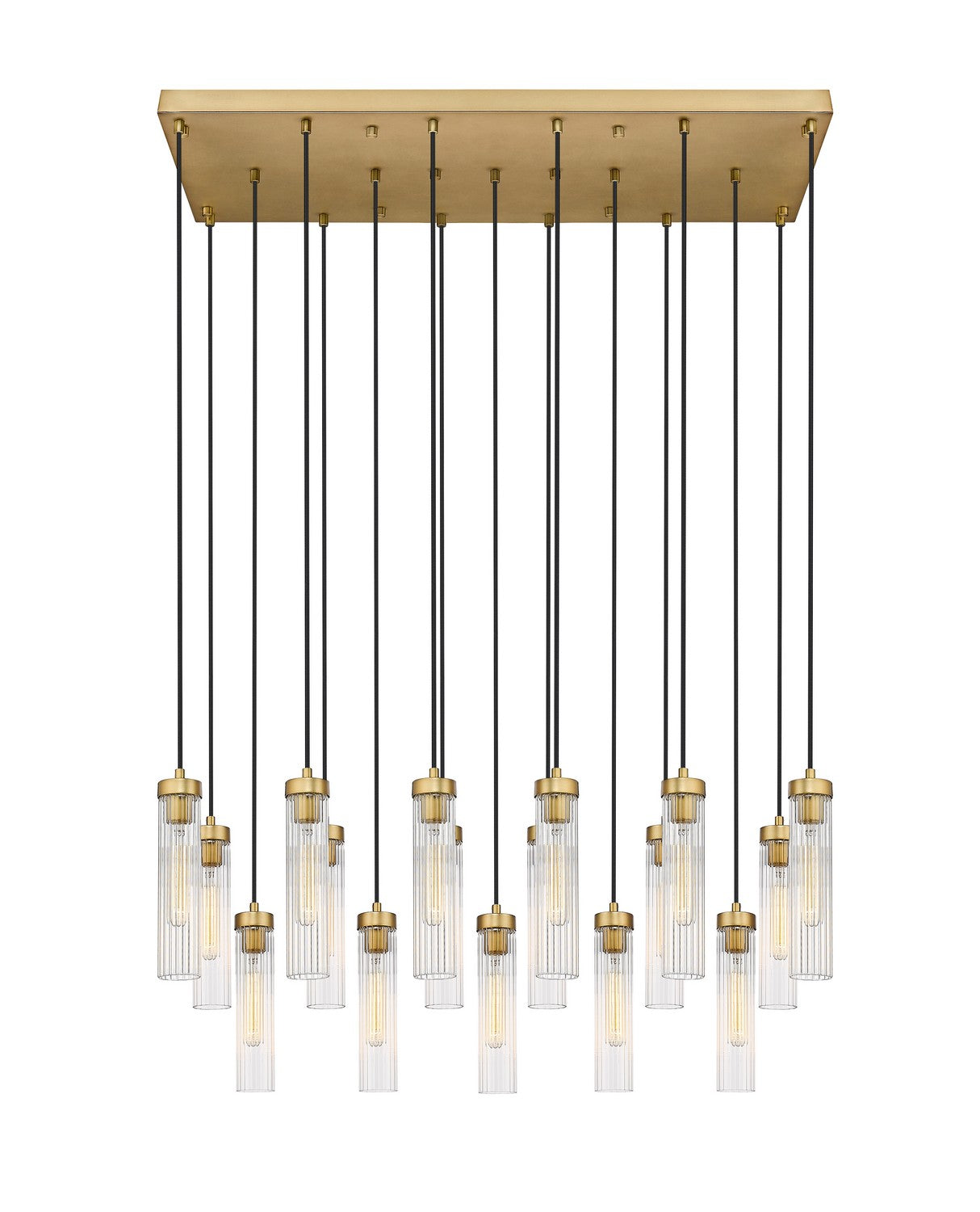 Z-LIte Beau 17 Light Linear Chandelier In Rubbed Brass