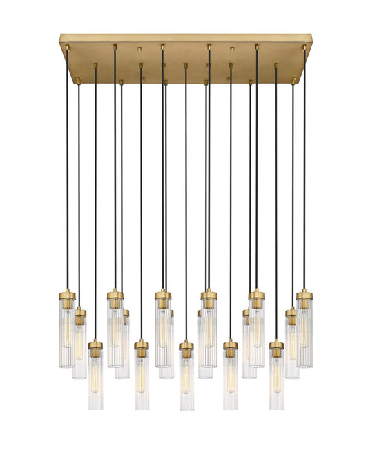 Z-LIte Beau 17 Light Linear Chandelier In Rubbed Brass