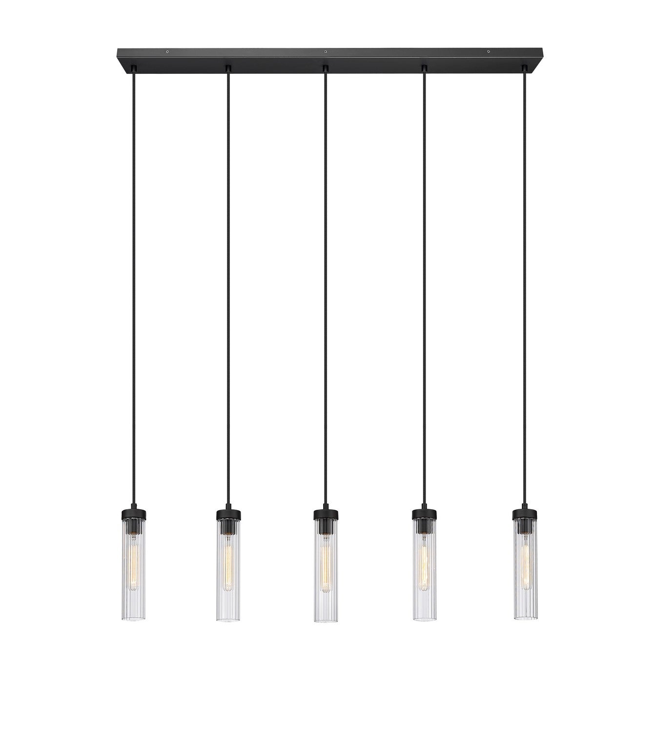 Z-LIte Beau Five Light Linear Chandelier In Matte Black
