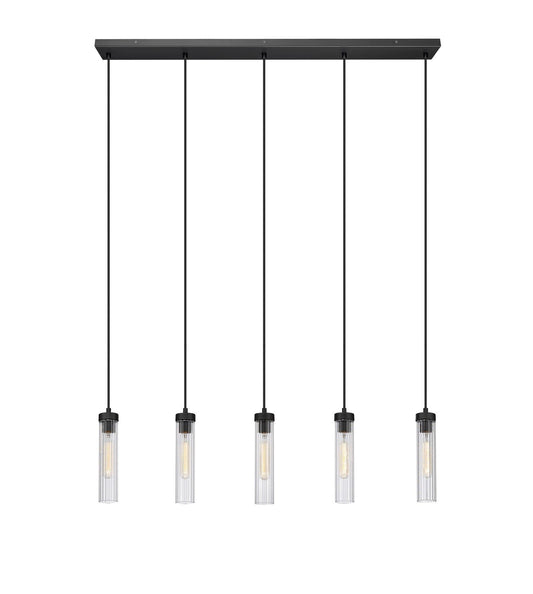 Z-LIte Beau Five Light Linear Chandelier In Matte Black