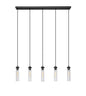 Z-LIte Beau Five Light Linear Chandelier In Matte Black