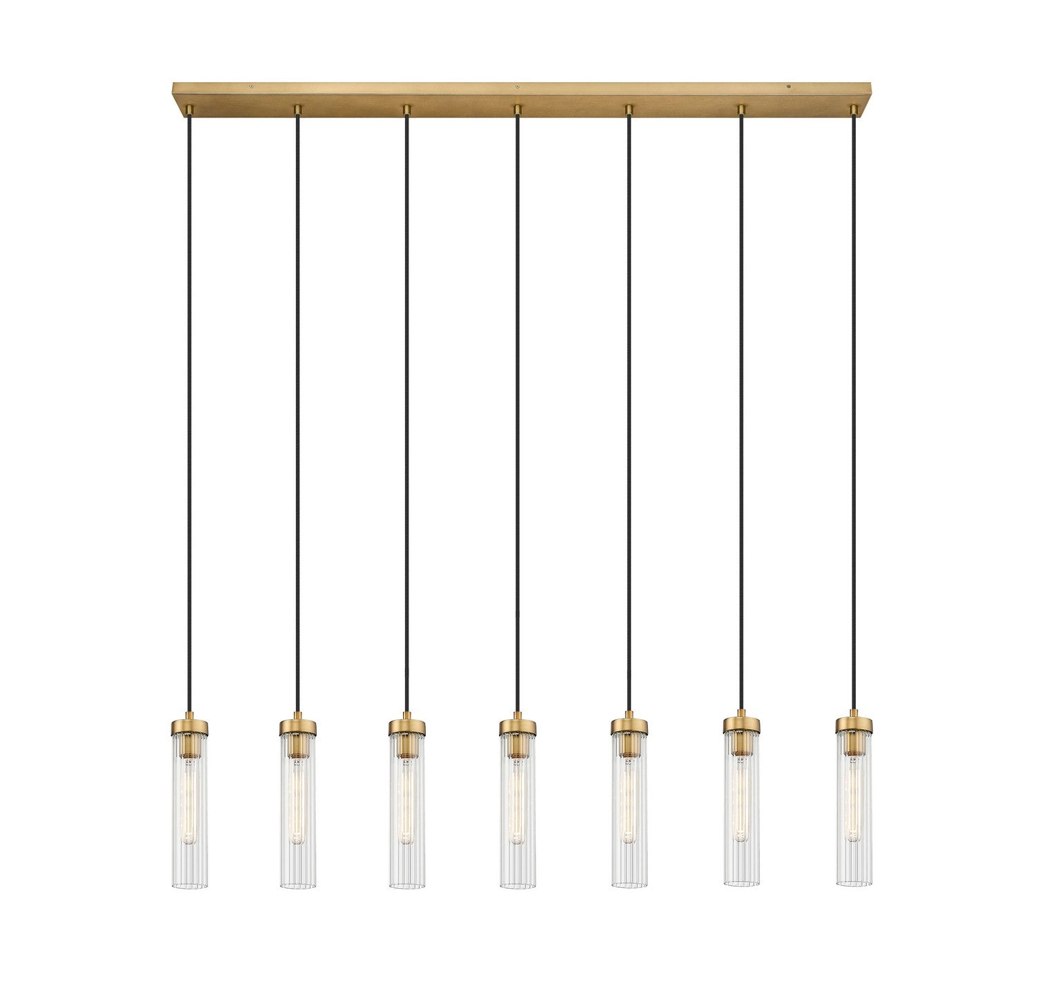 Z-LIte Beau Seven Light Linear Chandelier In Rubbed Brass