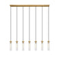 Z-LIte Beau Seven Light Linear Chandelier In Rubbed Brass