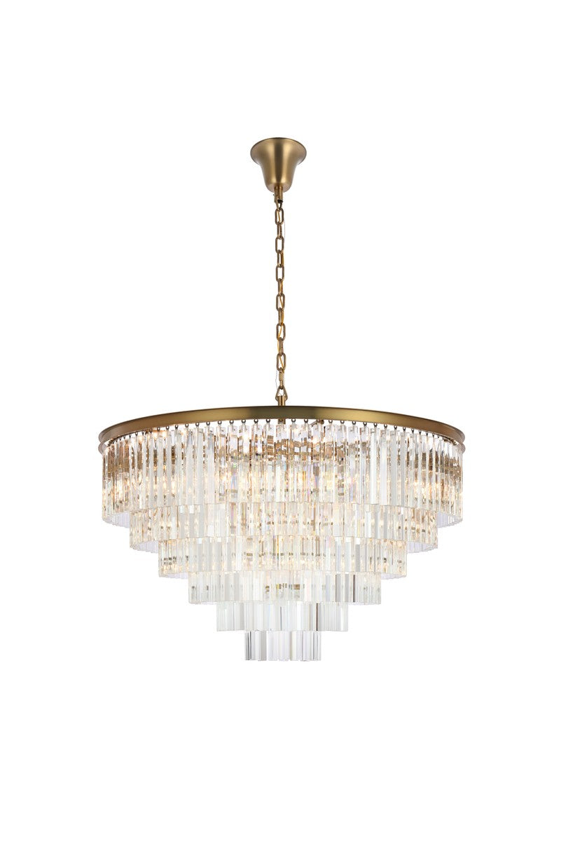  Sydney 33-Light Chandelier In Satin Gold