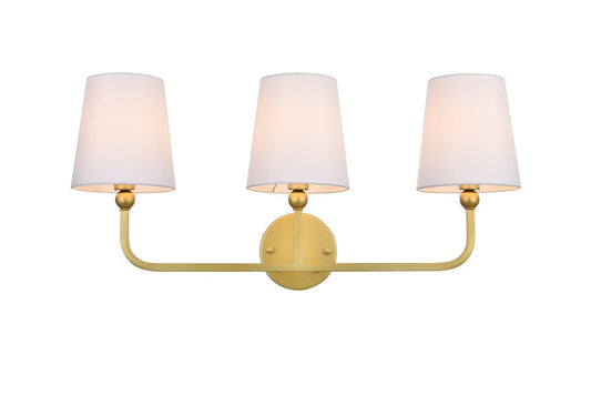  Colson 3-Light Bath Sconce In Brass And Clear