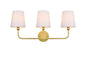  Colson 3-Light Bath Sconce In Brass And Clear