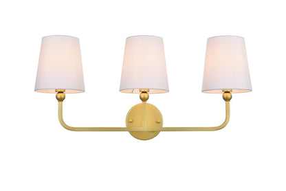  Colson 3-Light Bath Sconce In Brass And Clear