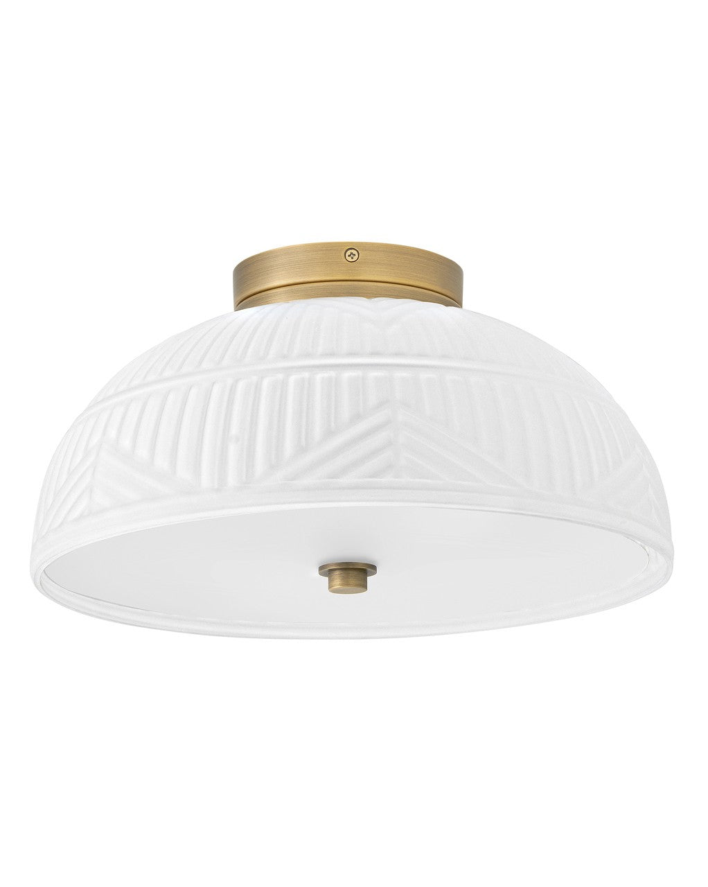  Devon LED Flush Mount In Lacquered Brass