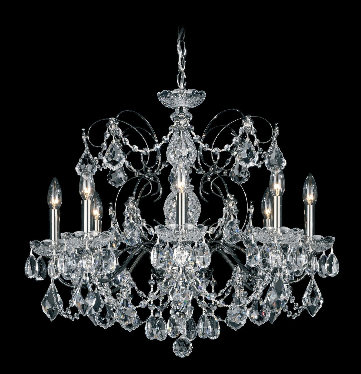  Century 8-Light Chandelier In Black