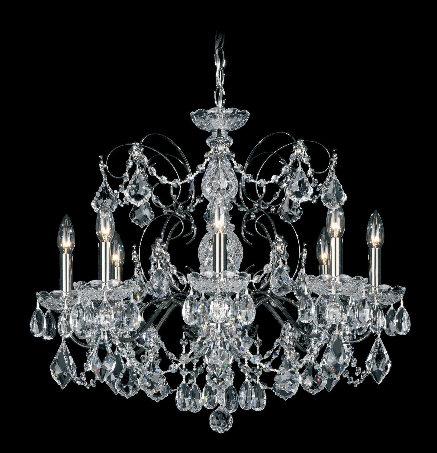  Century 8-Light Chandelier In Black