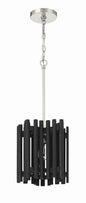  Freeform 1-Light Pendant In Polished Nickel & Black Walnut