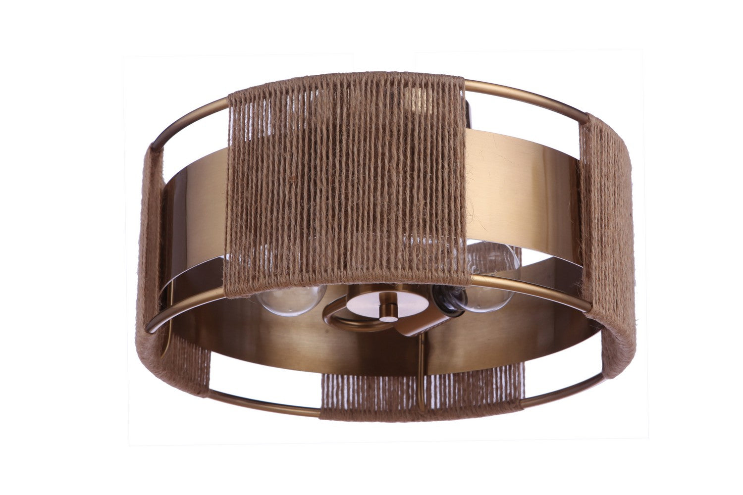 Kensey 2-Light Semi Flush Mount In Satin Brass