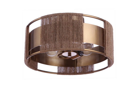  Kensey 2-Light Semi Flush Mount In Satin Brass