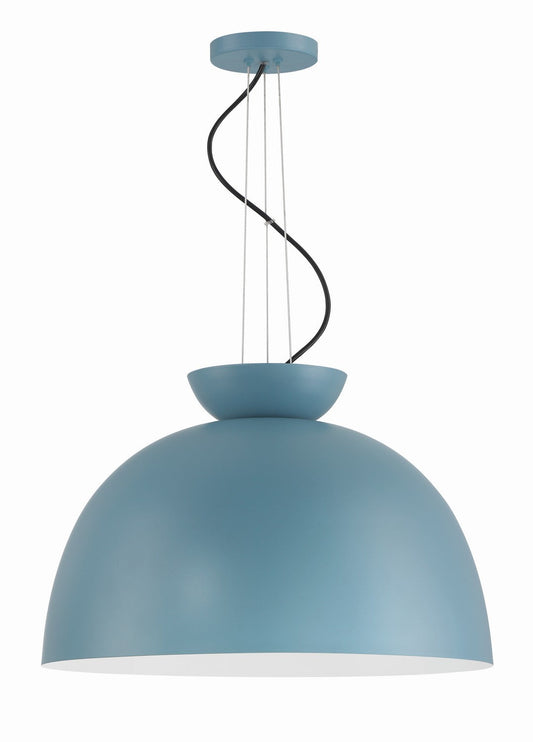  Ventura Dome 1-Light Pendant In Dusty Blue