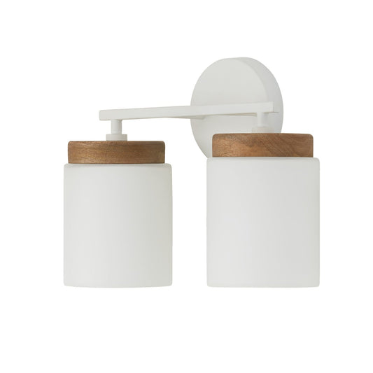  Liam 2-Light Vanity In Light Wood And White