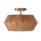  Nadeau 1-Light Semi-Flush Mount In Light Wood And Patinaed Brass