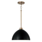  Ross 1-Light Pendant In Aged Brass And Black